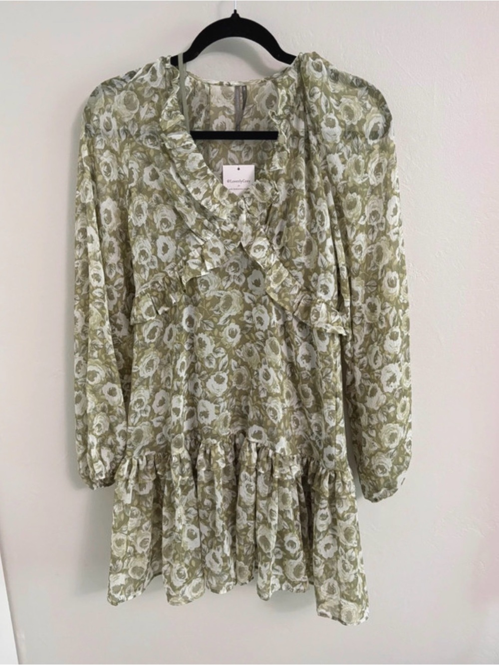 Anthropology Fall Green Mini Dress
